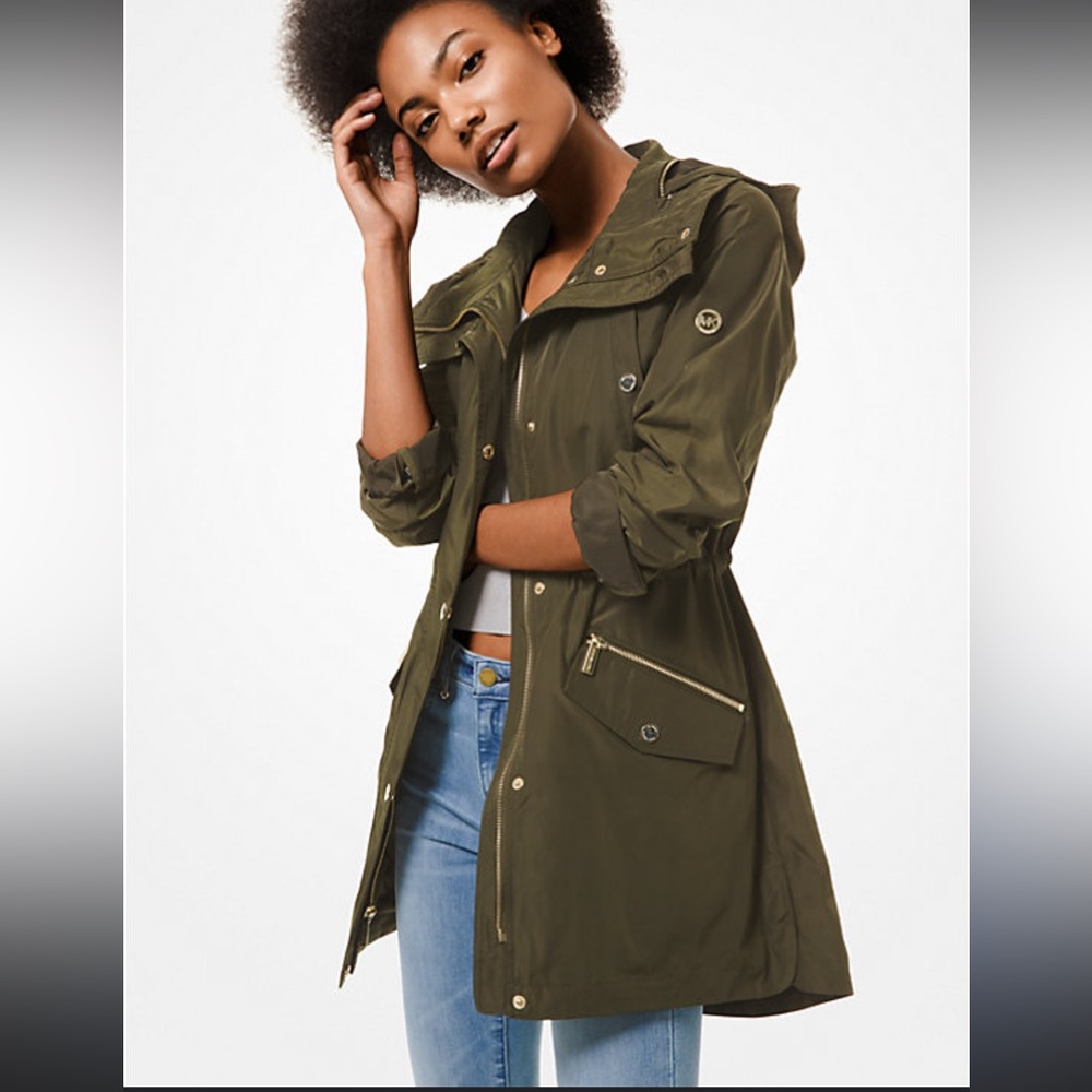 💖 LIKE NEW MICHAEL KORS OLIVE GREEN ANORAK JACKET